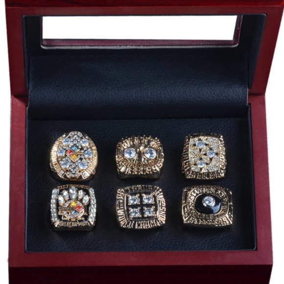 Pittsburgh Steelers Silver Championship Ring Set - Picture 3 of 13